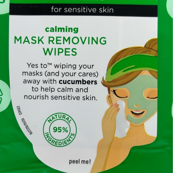 Yes To Cucumber Wipes Mask Removal Facial Calming Wipes Set of Four 5 Count Pack - Picture 3 of 9